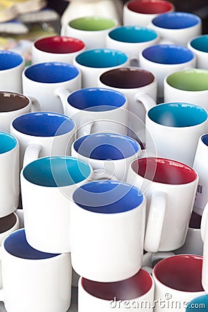 Coloured ceramic cups