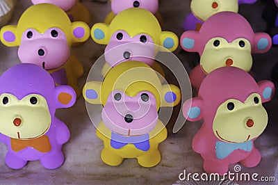 Colourful clay monkeys