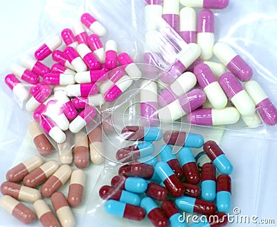 Colourful medicine capsule