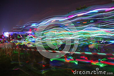 Colourful streams of light on Glow Run Port Elizabeth