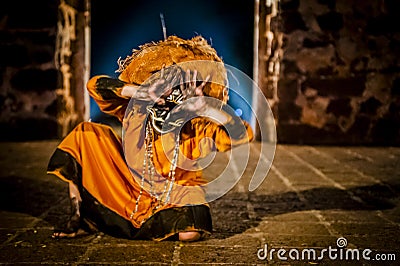 Columbian Girl Dancing In Mask