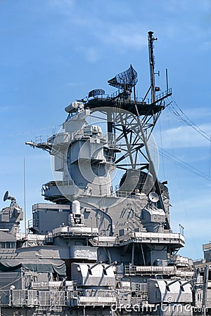 Command Tower and Weapons on US Navy Battleship