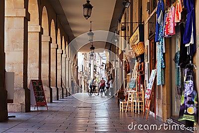 Commercial street in Logrono. La Rioja, Spain