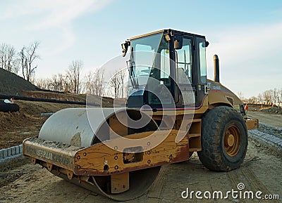 Compactor Machine on Construction Site