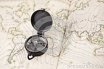 Compass and the map of the world