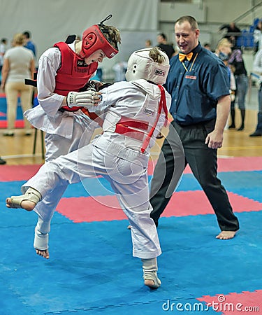 Competition on kyokushinkai karate.