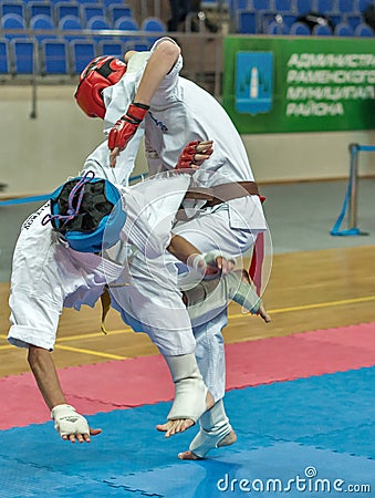 Competition on kyokushinkai karate.