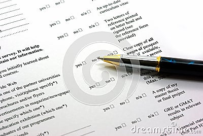Completing application form