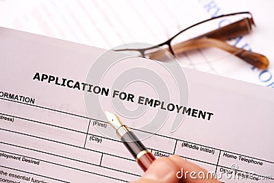 Completing an employment application