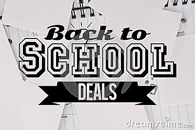 Composite image of back to school deals message