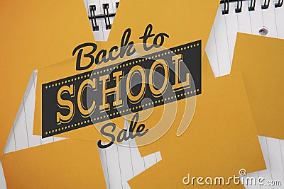 Composite image of back to school sale message