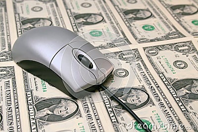 Computer mouse on Money