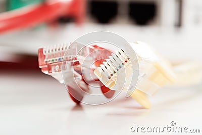 Computer Network Cable on white background