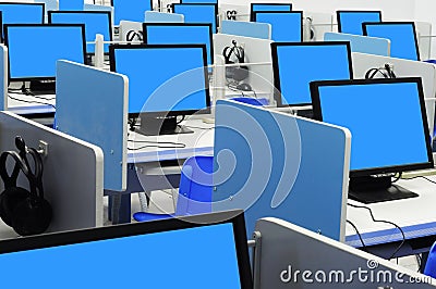 Computer room blue screen