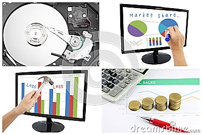 Concepts of profit and share data in the business.
