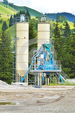 Concrete plant in the mountain