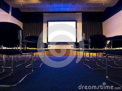 Conference hall movie presentation