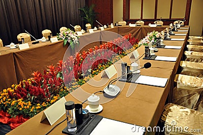The conference room in a hotel