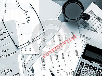 Confidential Business Papers on Desk