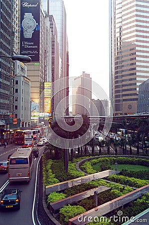 Connaught Road Central Of Hong Kong at sundown