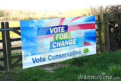 Conservative Party Election Poster Stock 