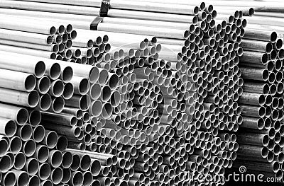 Construction job site iron building materials