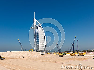 Under construction site, Jumeirah beach in Dubai