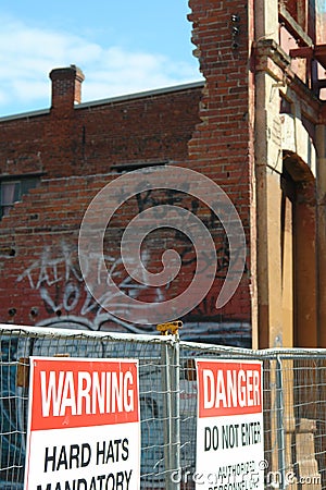 Construction Site Warning And Danger Signs
