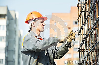Construction worker making