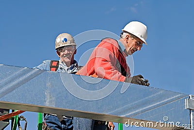 Construction Workers with Sky