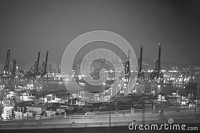 Containers at Hong Kong commercial port