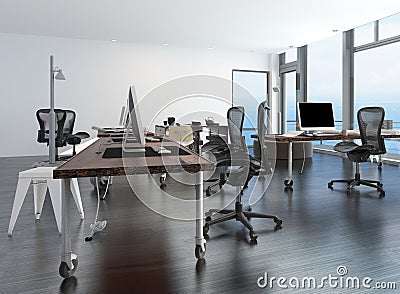 Contemporary minimalist office interior