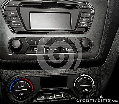 Control panel in a modern car