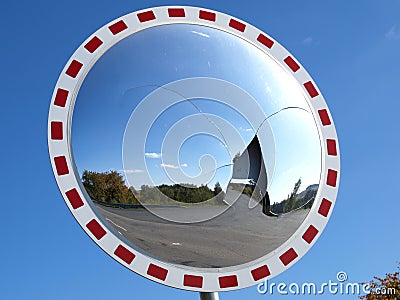 Convex mirror shattered