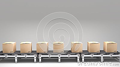 Conveyor belt with cartons