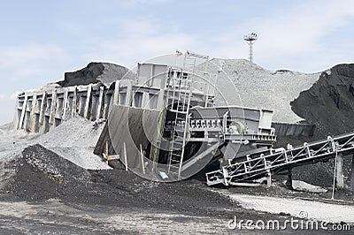 Conveyor belt in a Coal depot