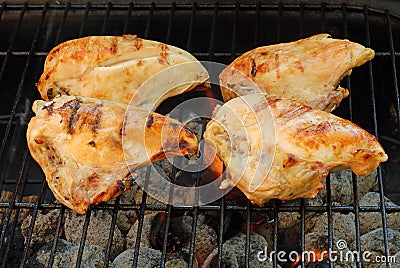 Cooking barbecue chicken breast