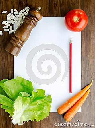 Cooking recipe on kitchen table