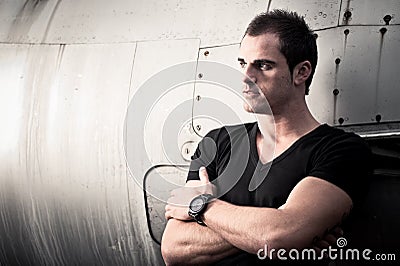 Cool Man with Fighter Jet