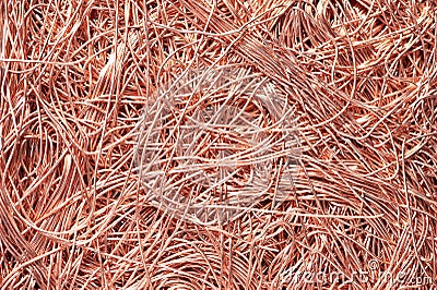 Copper metal scrap materials recycling backround