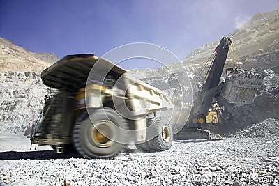 Copper mining truck in Chile