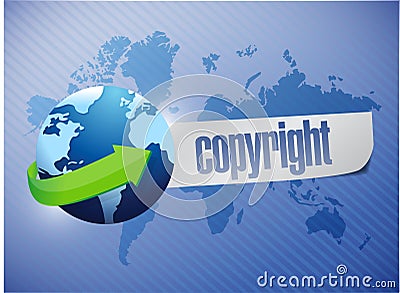 Copyright globe concept illustration design