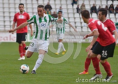 CORDOBA, SPAIN - MARCH 29: Abel W(23) in action during match league Cordoba (W) vs Murcia (R)(1-1) at the Municipal Stadium of t