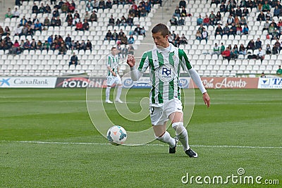 CORDOBA, SPAIN - MARCH 29: Daniel Pinillos W(29) in action during match league Cordoba (W) vs Murcia (R)(1-1) at the Municipal S