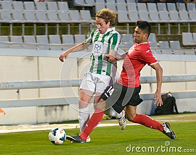 CORDOBA, SPAIN - MARCH 29: Mendigutxia W(35) in action during match league Cordoba (W) vs Murcia (R)(1-1) at the Municipal Stadi