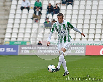CORDOBA, SPAIN - MARCH 29: Pinillos W(29) in action during match league Cordoba (W) vs Murcia (R)(1-1) at the Municipal Stadium