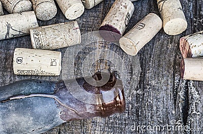 Corks with bottle