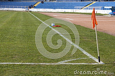 Corner flag on an soccer field