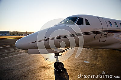 Corporate Jet at Dusk