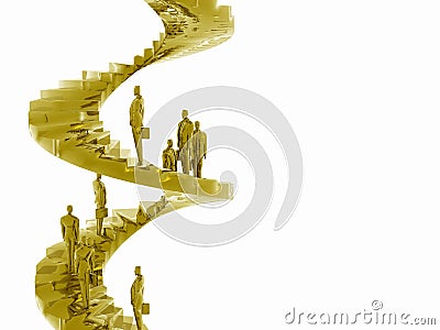 Corporate Ladder Climber (With Clipping Path